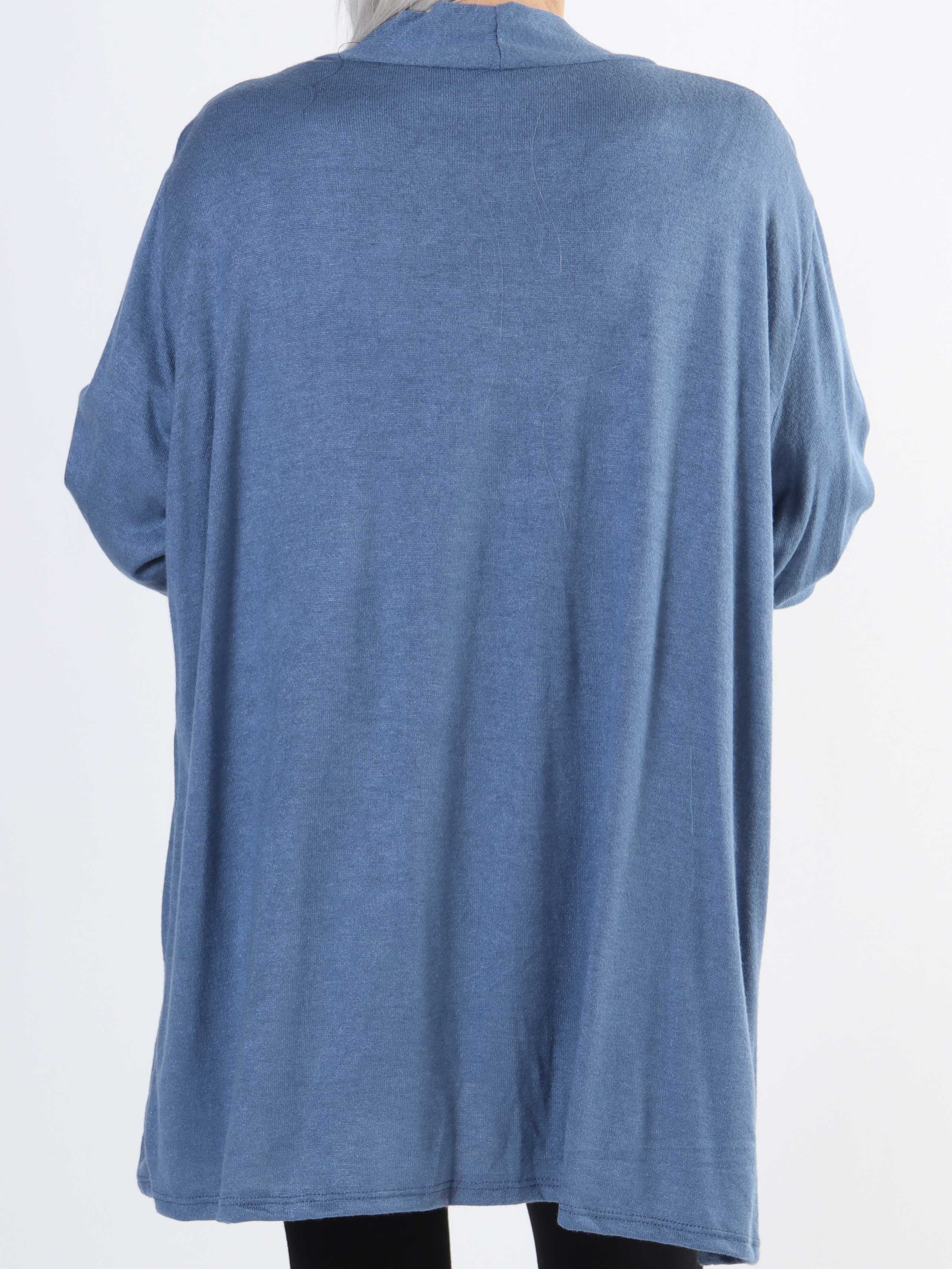 Lilja - Blød plus size cardigan med lille flæsekant